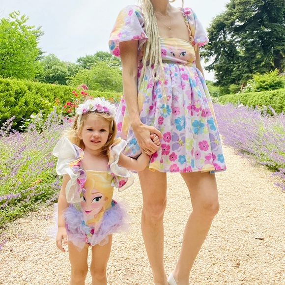 New York Couture Toddler Disney ELSA One of a Kind Tutu Ruffle Dress Romper - Picture 4 of 6